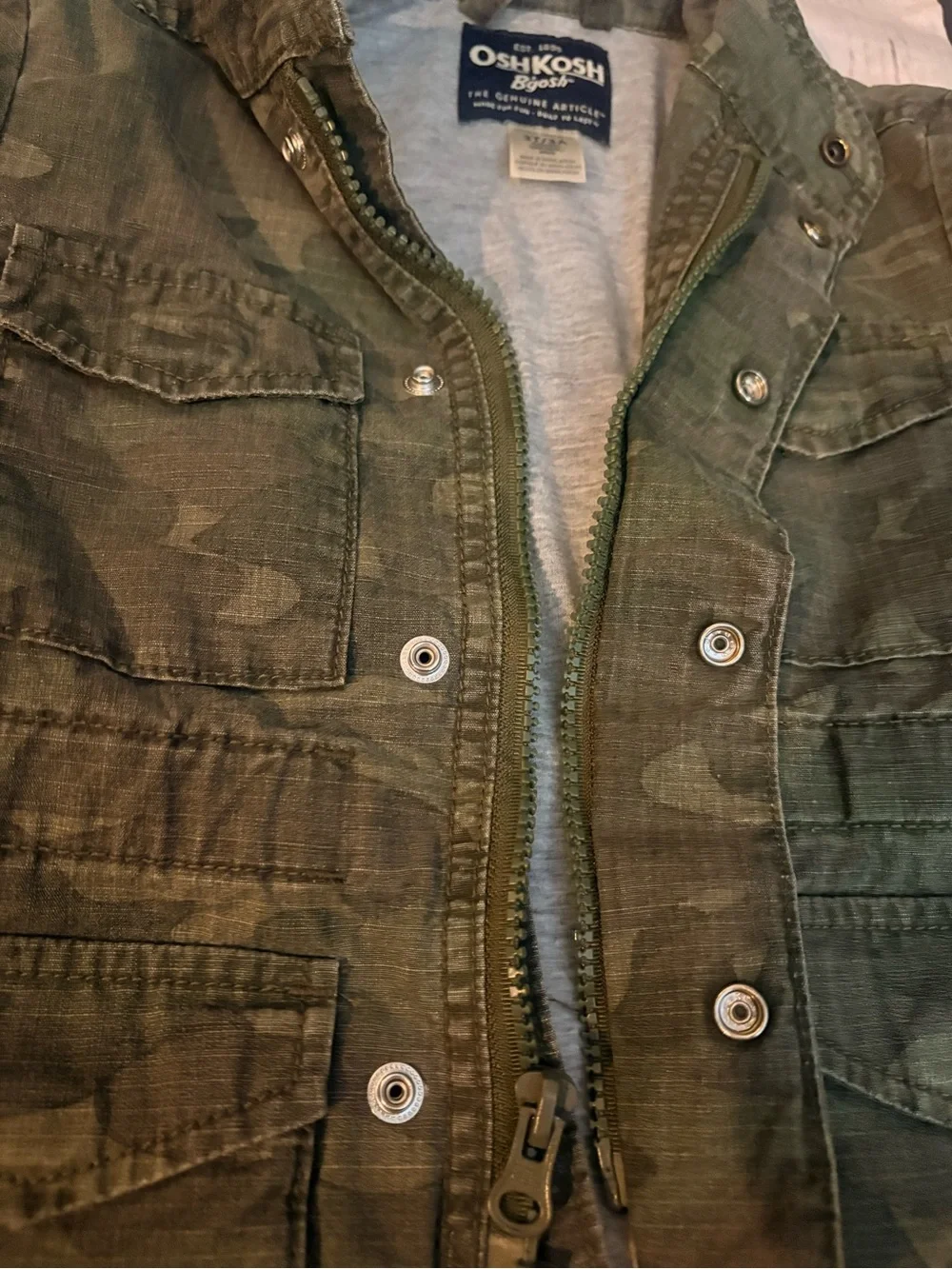 OshKosh B'gosh Olive Green Camo Field Jacket 3T